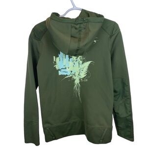 Vintage Nike ACG sz M Olive Green Fleece Lined Graphic Full Zip Women’s Hoodie